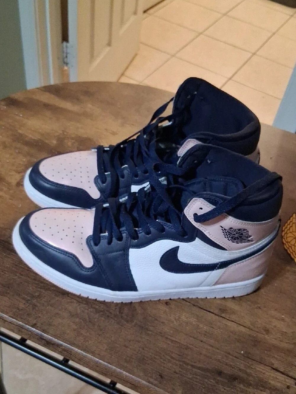 Jordan Men's High Top Sneakers in Navy and Light Pink